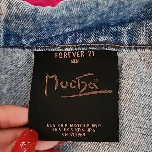 F21 men's denim jacket sz small - Picture 6 of 7